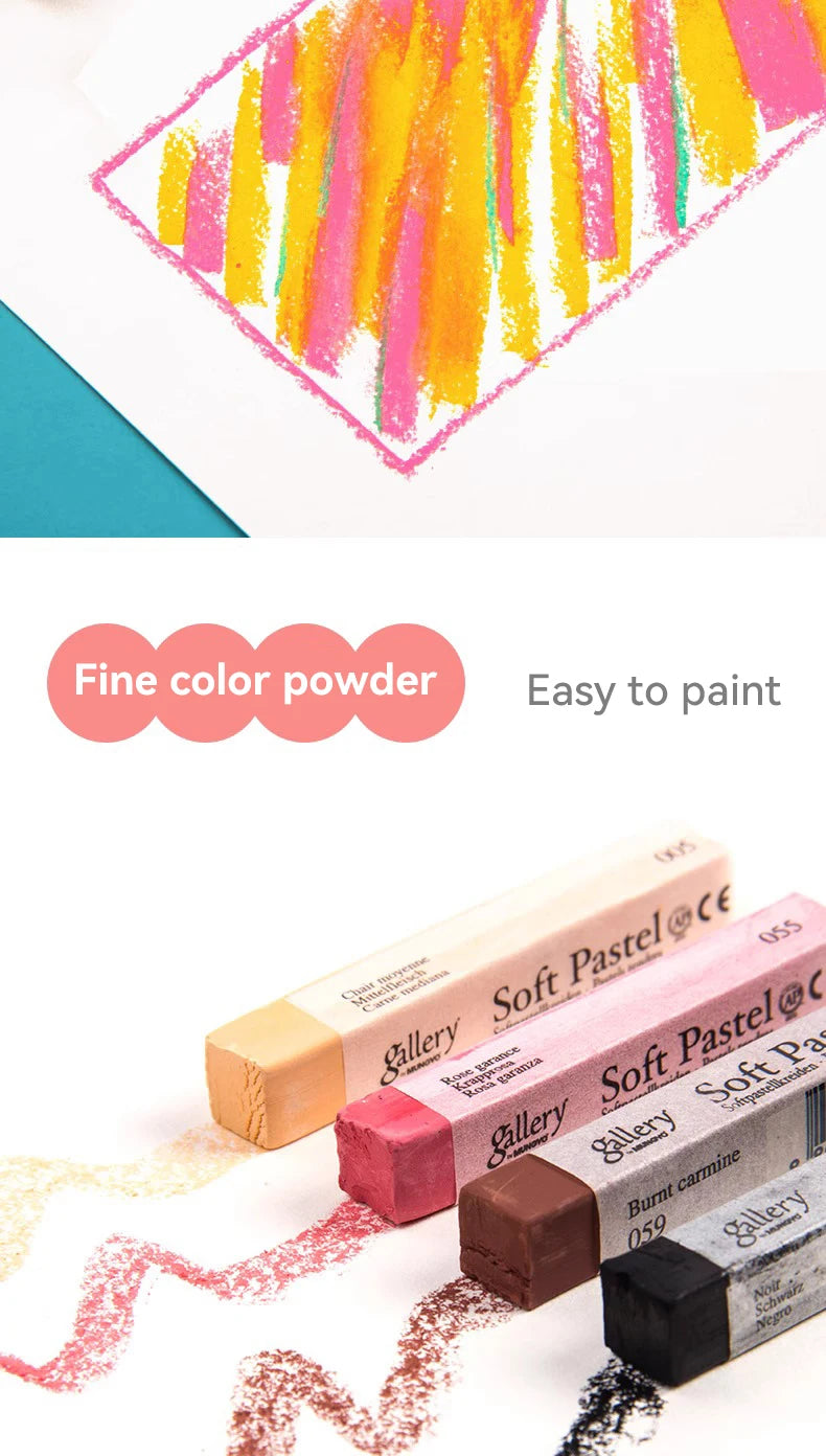 6/12Pcs Sketching Chalk Set Black White Non Toxic for Student Artist Drawing Sketch Graffiti Colorful Sticks Crayons Soft Pastel - Sun Studio