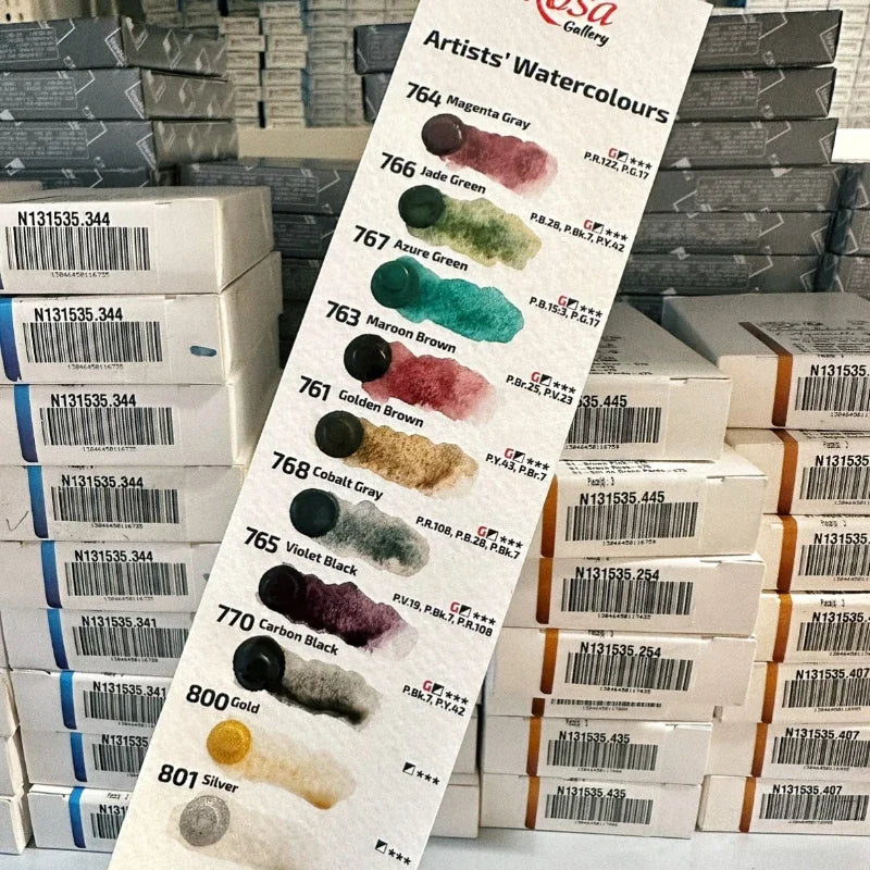 ROSA New 10 Color Precipitated Watercolor Pigments 10ml Tube Master Watercolor Paint Student Artist Painting Supplies - Sun Studio