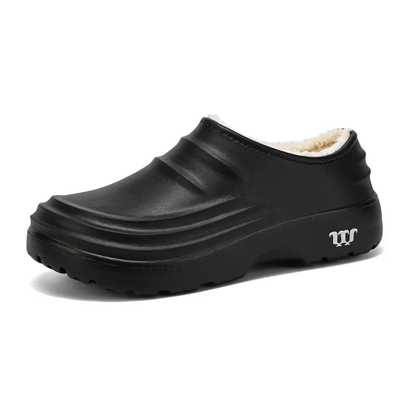 Waterproof Cotton Chef Shoes For Men Anti-Slip Work Footwear Warm Comfortable Kitchen Specialized Shoes With EVA Outsole