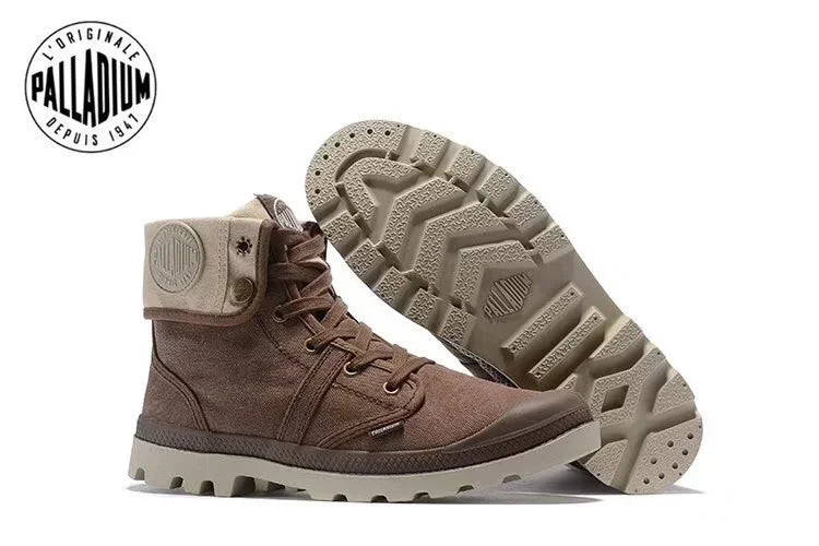 PALLADIUM Pallabrouse Dark Brown Sneakers Men/Women High-top Army Leisure Ankle boots Canvas Casual Shoes Anti-Slip Shoes 36-45 - Sun Studio