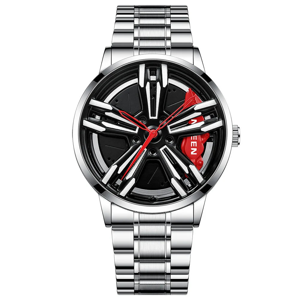 2025 New Racing Watches Men Custom Design Super Car Rim Watch Stainless Steel Black Retro Waterproof Watch Relogio Masculino - Sun Studio