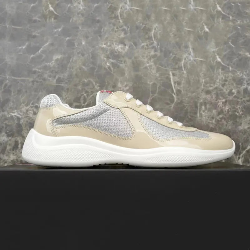 Multiple Style Color Classic P-style Men's Low Top Sneaker Breathable Mesh Biker Shoes Lace Up Leather Sneakers Casual Shoe - Sun Studio
