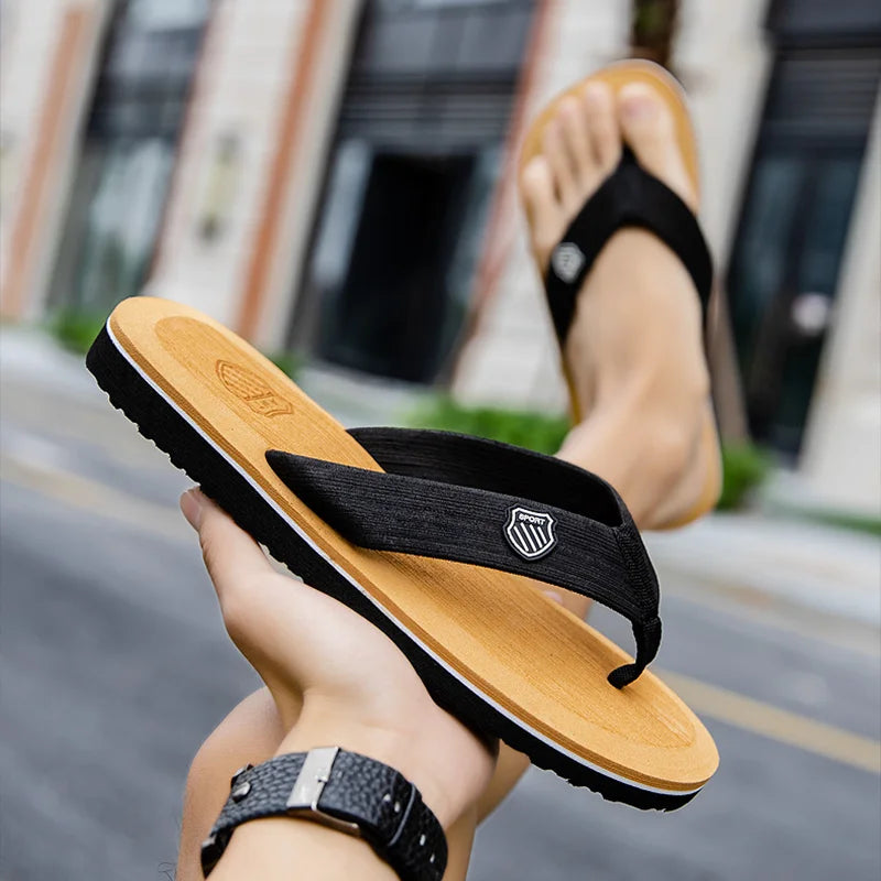 Summer Slippers Men Flip Flops Beach Sandals Non-Slip Casual Flat Shoes 2023 Slippers Indoor House Shoes For Men Outdoor Slides - Sun Studio