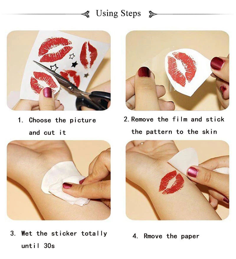 Waterproof Flower Hand Tattoo for Women Maroon Henna Tattoo Stickers for Hand Fingers Body Art Disposable Fake Tattoo Festival - Sun Studio