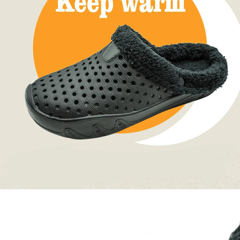 Winter Men Slippers Warm Cotton Shoes Casual Slides EVA Plush Shoes Comfortable Light  Slippers Indoor Shoes For Couple 36-47 - Sun Studio