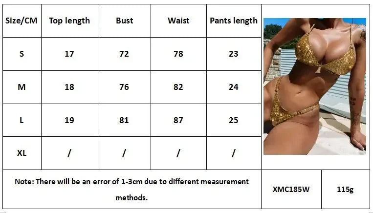 Gold glitter swimsuit women 2026 shiny two piece bikini sexy V-neck suspender swimwear high waist ackless bathing suit XMC185W - Sun Studio