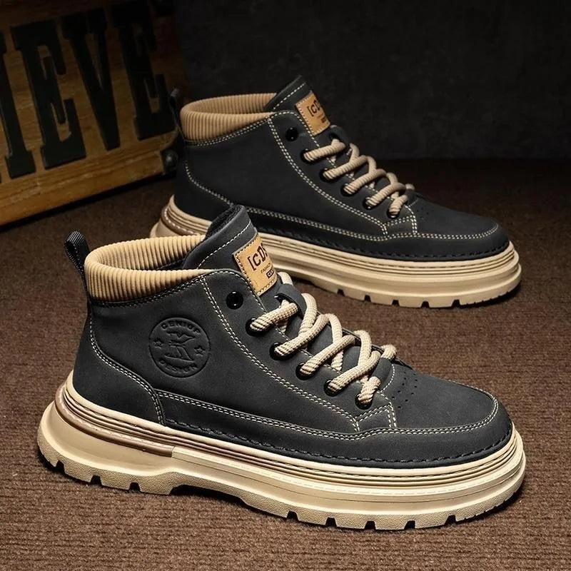 Winter New Man Shoes Classic Men Retro Ankle Boots Fashion Waterproof No-slip High-top Casual Shoe Work&Safty Boots Botas Hombre - Sun Studio