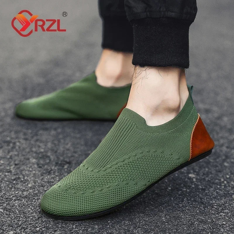 YRZL Loafers Men Soft Driving Moccasins High Quality Flats Male Walking Shoes Breathable Mesh Casual Loafers Slip on Mens Shoes - Sun Studio