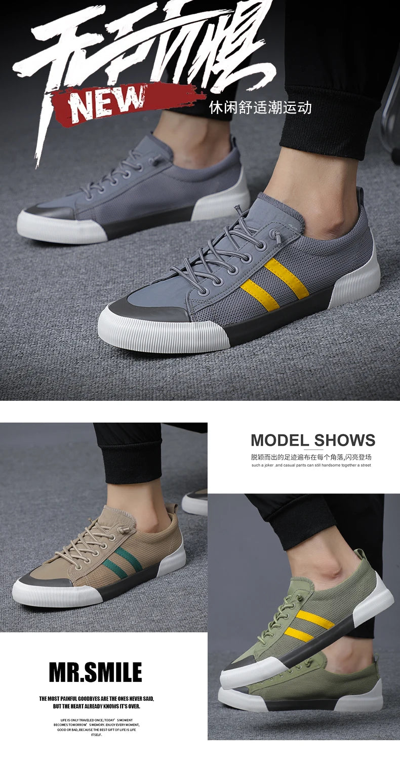 New Shoes for Men Casual Shoes Summer Thin Mesh Flat Skateboard Shoes Street Cool Breathable Loafers - Sun Studio