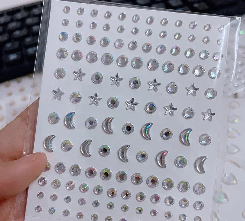 Face Decorations Rhinestone Stickers for Music Festival Halloween Party Mobile Crystal Sticker Women Girls DIY Diamond Stickers