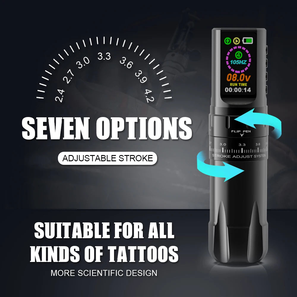 Professional Wireless Tattoo Machine Kit Wireless Rotary Tattoo Pen with Tattoo Cartridge Needles Inks for Tattoo Beginners Set - Sun Studio