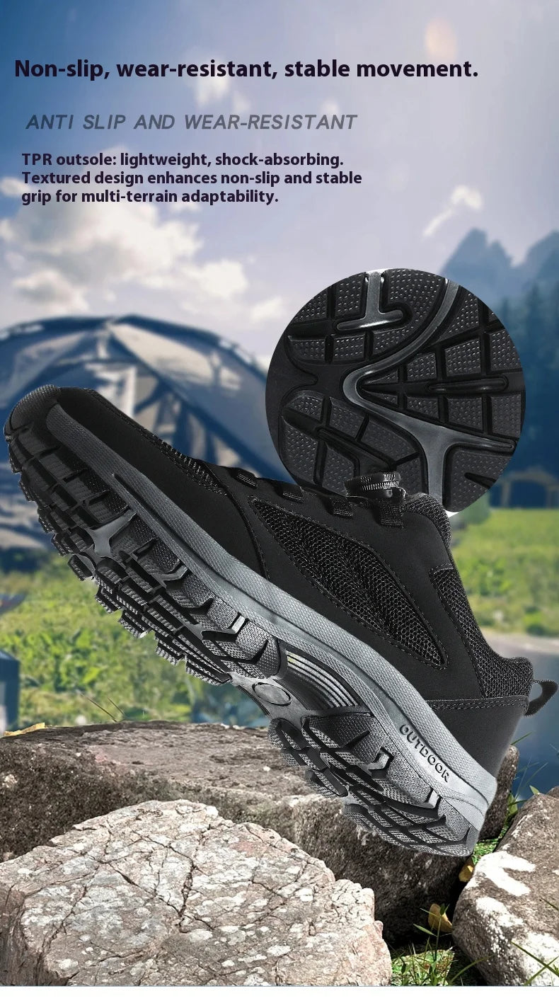 Men'S Spring And Autumn Outdoor Sports Shoes With Rotating Buckle Convenient Comfortable Anti Slip Hiking Shoes Large Size 39-48 - Sun Studio