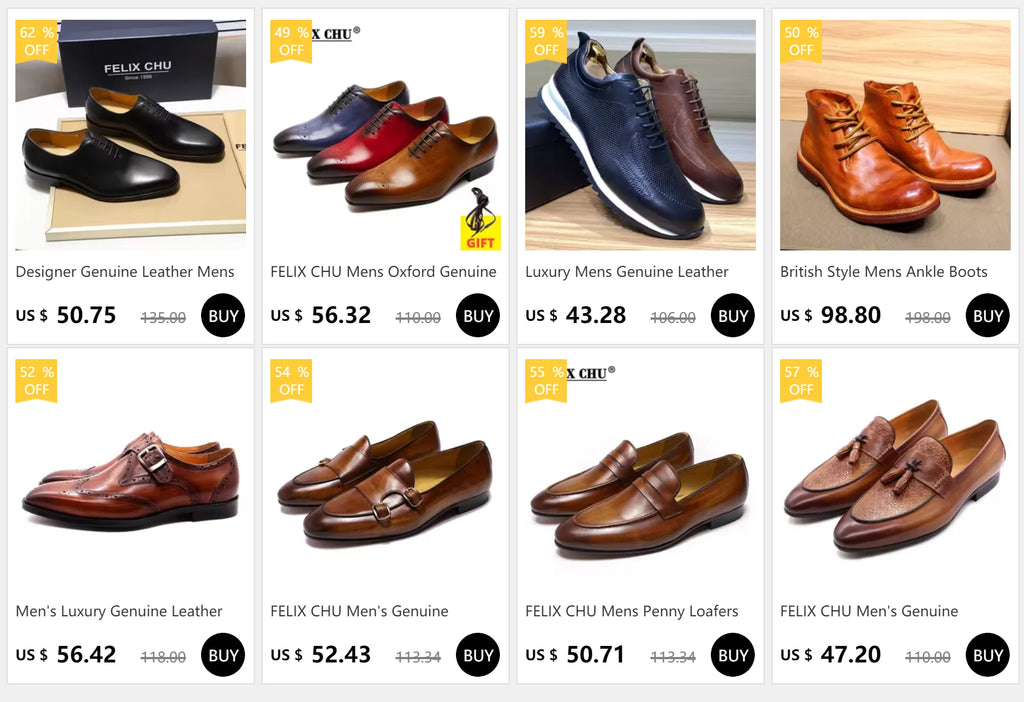 FELIX CHU Men's Genuine Cow Leather Shoes Crocodile Print Business Green Dress Shoes Formal Wedding Footwear for Spring Autumn - Sun Studio