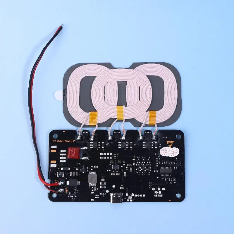 20W High-Capacity Wireless Charger for Car/Home Use; Includes Type-C Interface and 3-Coil DC9-32V Module - Sun Studio