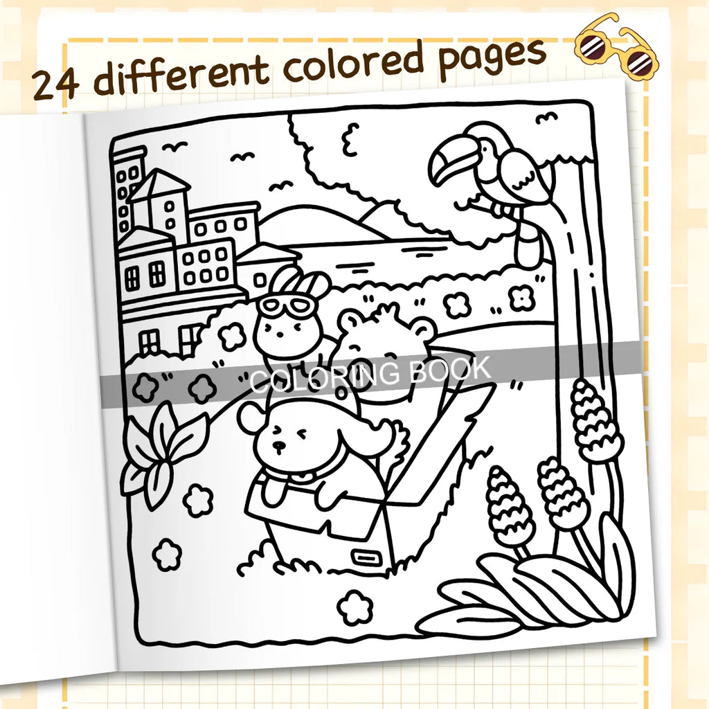 SPRING MOMENTS Coloring Book for Adults Featuring Cartoon Bold-easy Patterns for Relaxation Kids DIY Painting Drawing Books - Sun Studio