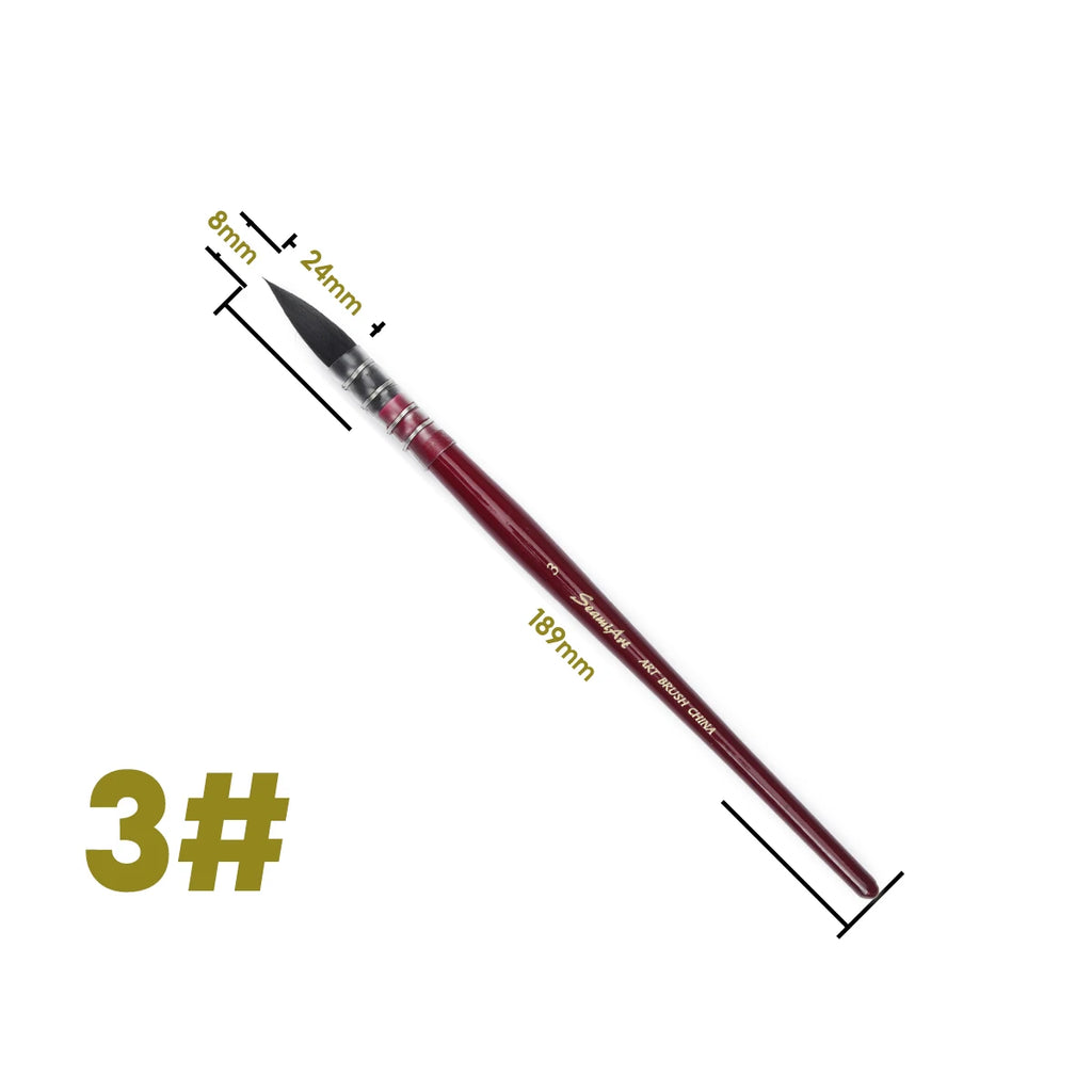 1Pcs Artist Hand-Painting Drawing Brushes Professional Watercolor Brush Pen for Water Color Painting Drawing School Art Supplies - Sun Studio