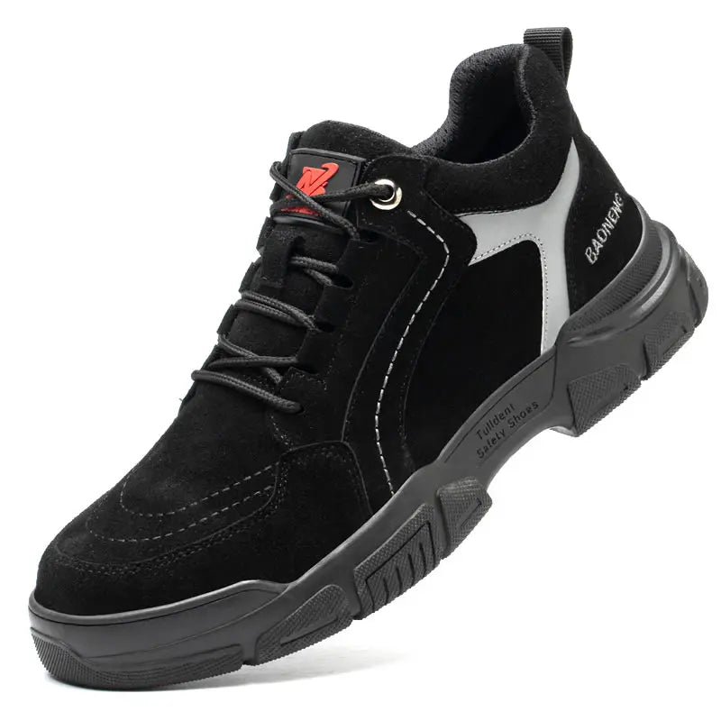 Mens Work leather Boot Safety Shoes Steel Toe Cap Puncture-Proof Work Sneakers Indestructible Work Shoes Men Shoes male kevlar - Sun Studio