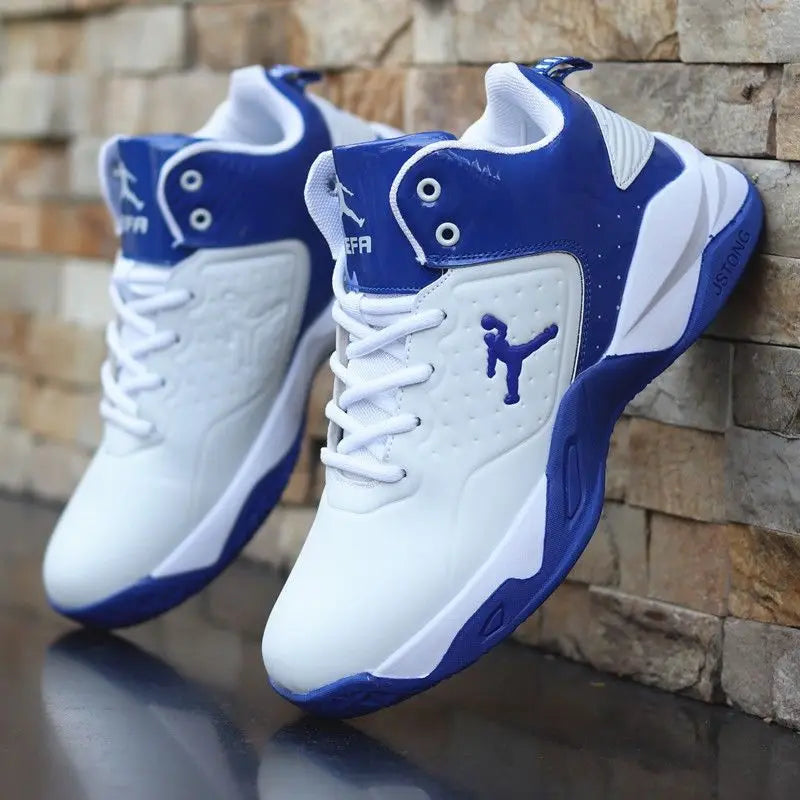 Brand Professional Men's White Red Blue Basketball Shoes Basketball Sneakers Anti-skid High-top Couple Man Basketball Boots
