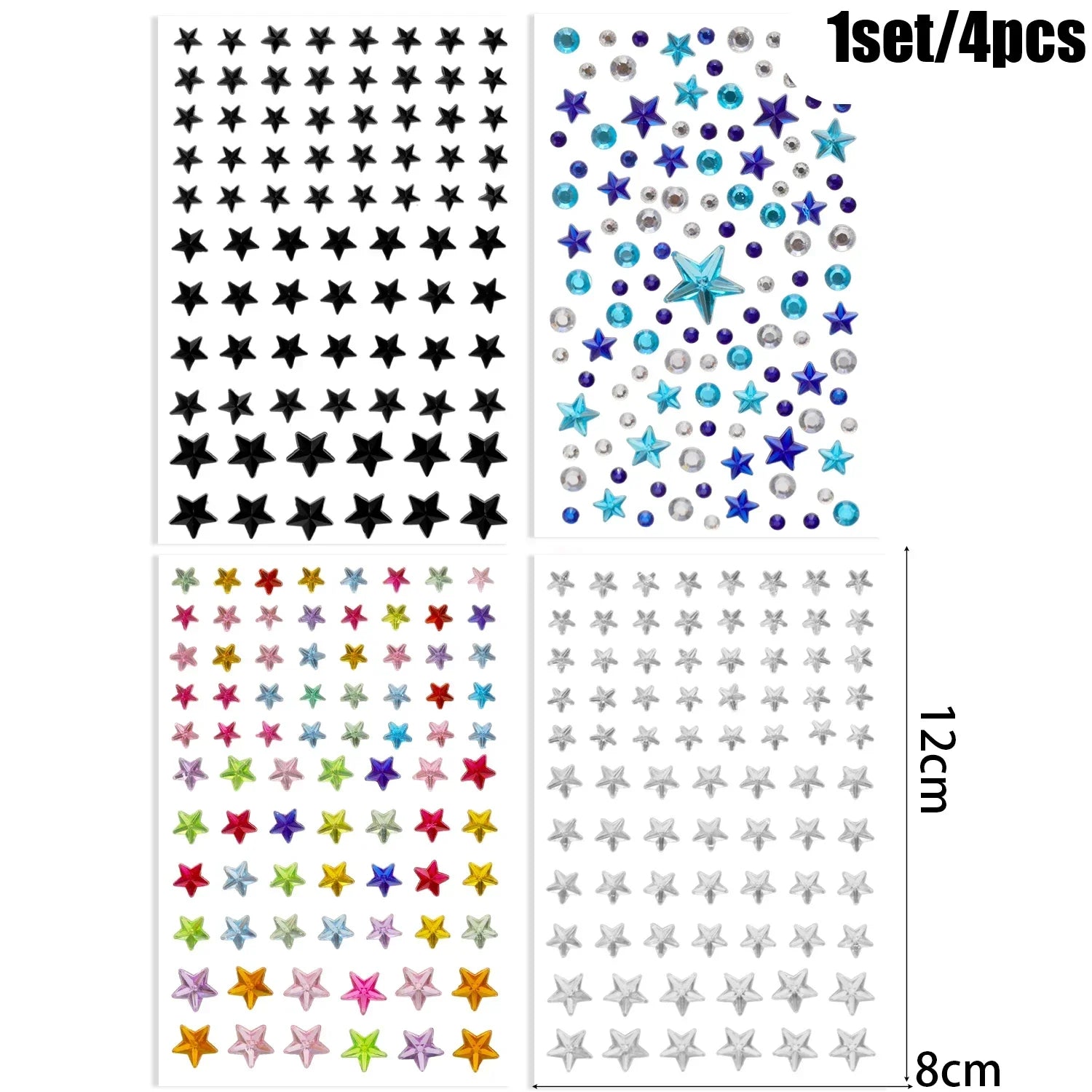 Star Face Makeup Diamond Patch Dazzling Star Festival Modernist Face Stickers Women Girls Colorful Rhinestone Tattoo Eyes Deco - Sun Studio