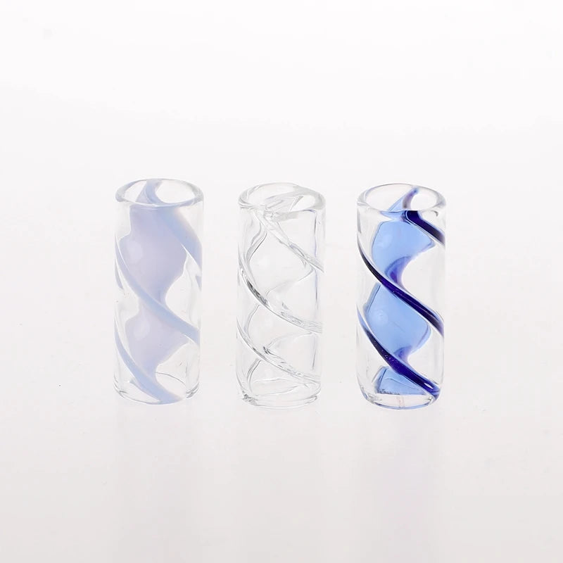 In Stock Retail 5pcs/Box Set Spiral Blue Color Glass Tube Tips/Manufacturer Supply Filter Glass Tips/Mini Glass Filter Tips - Sun Studio