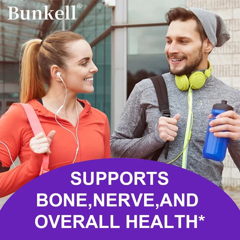 Zinc + Magnesium Supplement, Strong Bones, Teeth, Heart, Nerves, Enhance Immunity, Support Bone Density and Muscle Health - Sun Studio