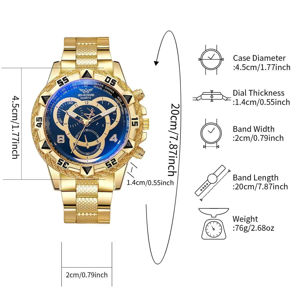 Luxury Large Dial Men Business Watches Fashion Male Analog Quartz Wristwatch Reloj Hombre - Sun Studio
