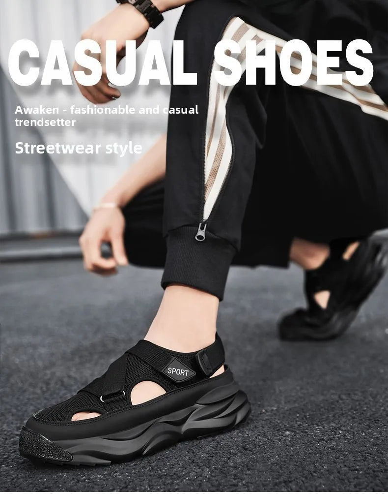 Men's Breathable Hollow out Sporty Slippers Soft Bottom Casual Fashion Sandals Anti-Slip Durable Rubber Sole Comfortable Slip-On - Sun Studio