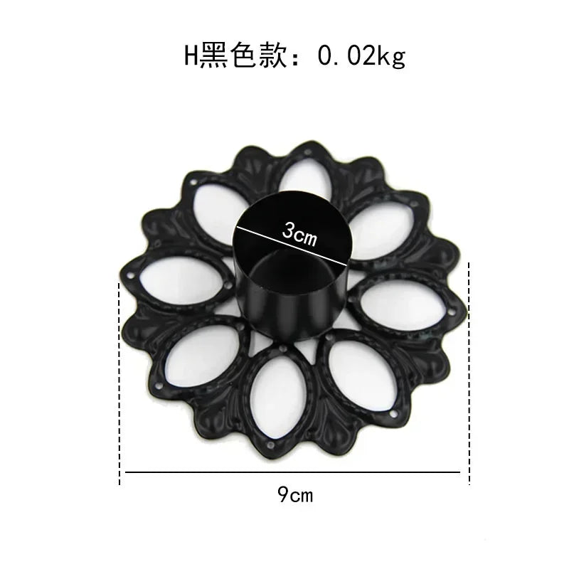 Home Decor Iron Plated Black Gold Candle Holders Decor for Wedding Party Festival Portavelas Candelabra Art Table Decoration - Sun Studio