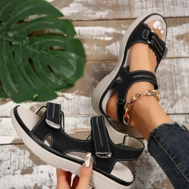 Summer Wedge Sandals for Women 2025 New Fashion Non Slip Beach Shoes Woman Lightweight Casual Platform Plus Size Sandals Women - Sun Studio