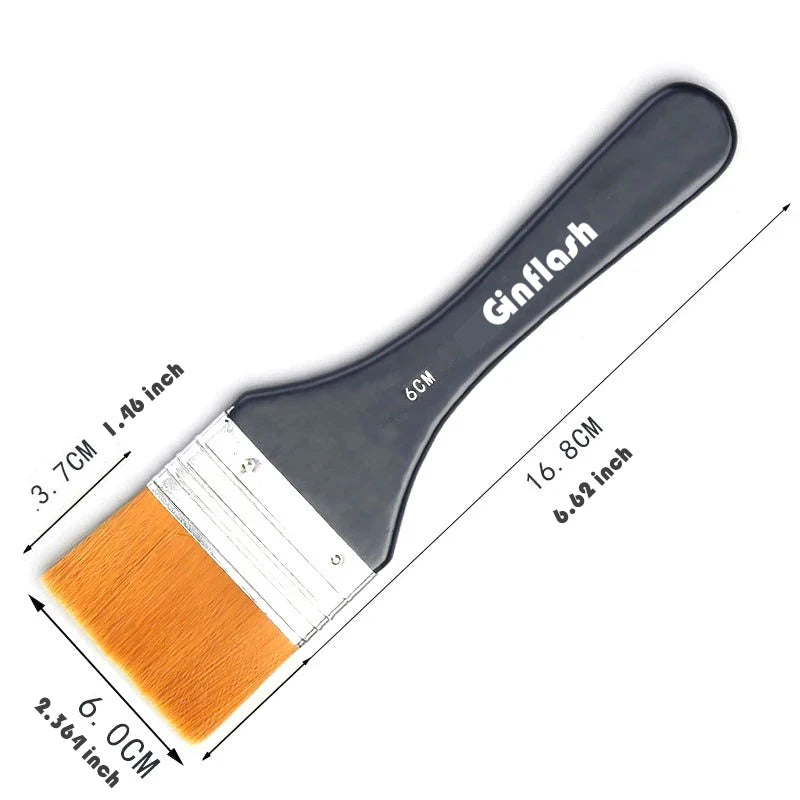 Ginflash 7styles Watercolor oil Art  Paint Brush Nylon Hair painting Art brush Easy To Clean Wooden Cleaning Brush - Sun Studio