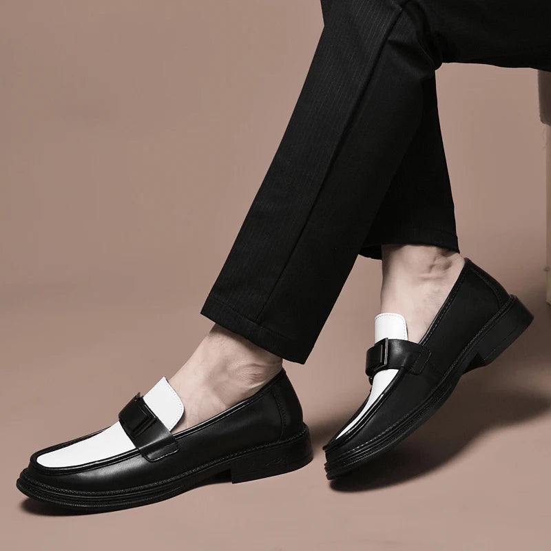 Men Genuine Leather Business Shoes Casual Flats Men Party Driving Loafers Shoes Breathable Moccasins Men's Casual High-end Shoes - Sun Studio