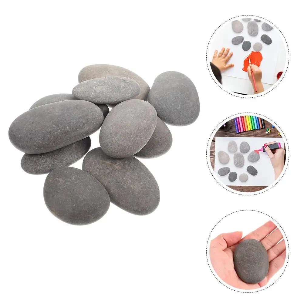 20 Pcs Painting Stone Pebbles For Painted Smooth Crafts Beach Flat Rocks Child Adults Natural - Sun Studio