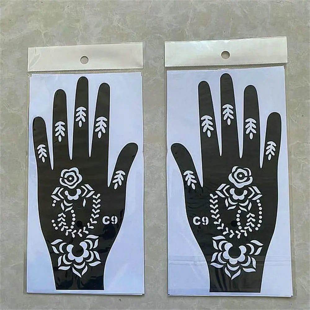 NEW Black Lace Transfer henna Hand Arm Tattoo Henna Stickers Art Temporary Tattoo DIY Painting Body Art Template Tattoo Stencils - Sun Studio