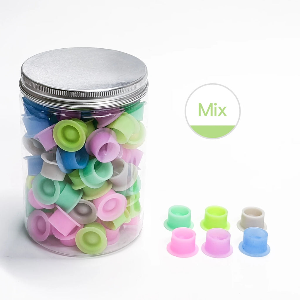 100pcs Tattoo Ink Cups Disposable Silicone tattoo ink container Canned round ink Caps Permanent Makeup Container Tattoo supplies - Sun Studio