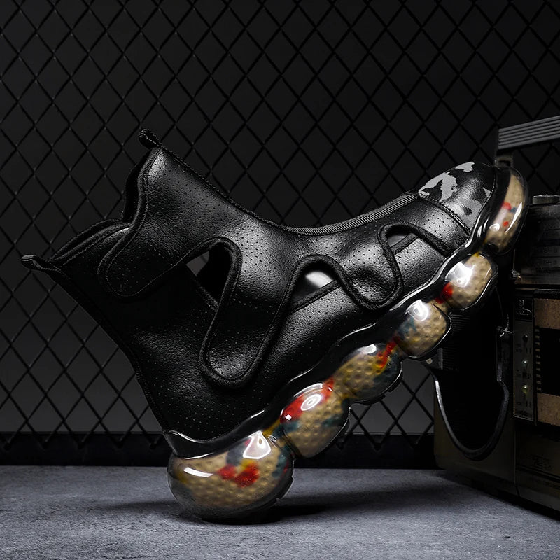 2023 Spring New Men's Casual Shoes Fashion Solid Color Shoes Outdoor Outsoles Breathable Light Comfortable High Top Man Sneakers - Sun Studio
