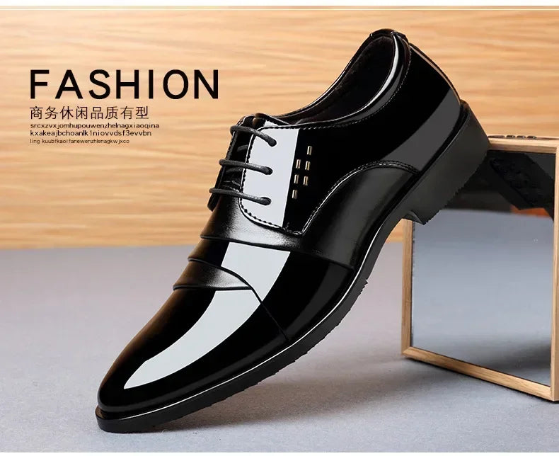 Business Men Dress Shoes Luxury Mens Dress Shoes Patent Leather Oxford for Men Oxfords Footwear High Quality Leather 2025 - Sun Studio