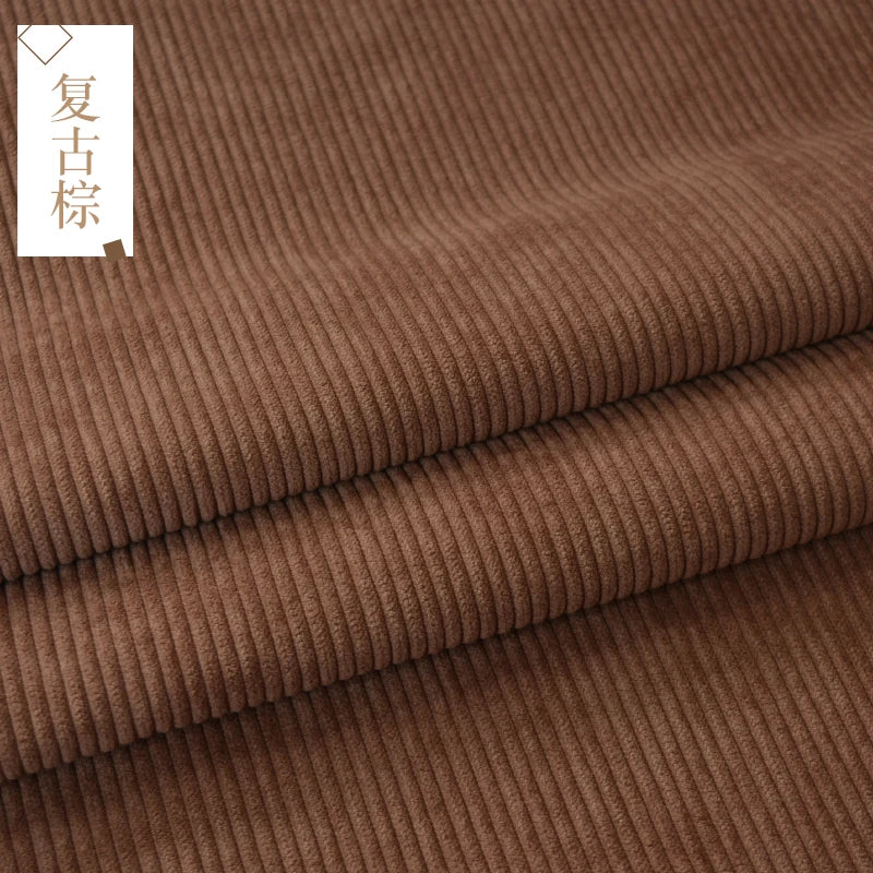 Retro Style Bag Corduroy Fabric Plain Per Meter for Pants Skirts Coats Sewing Soft Children Cloth Breathable Black Pink Wearable - Sun Studio