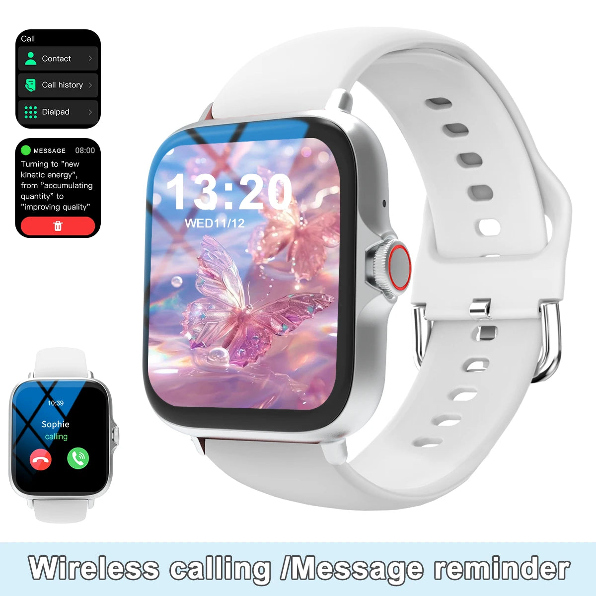 Smart watch, wireless calling /dial, Various APP Reminders,Suitable for men and women, sports watches,for iPhone/Andriod - Sun Studio