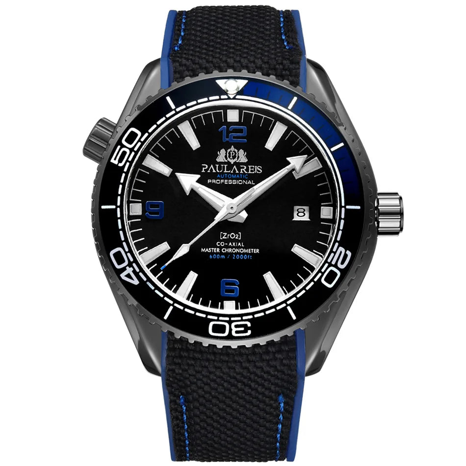 Luxury Automatic Mens Watch High Quality Mechanical Self Wind Movement Rubber Strap Waterproof Luminous Calendar Mens Watches