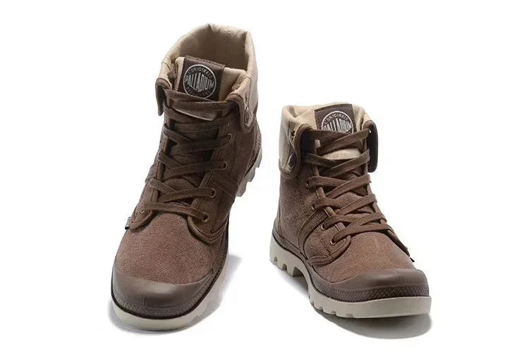 PALLADIUM Pallabrouse Dark Brown Sneakers Men/Women High-top Army Leisure Ankle boots Canvas Casual Shoes Anti-Slip Shoes 36-45 - Sun Studio
