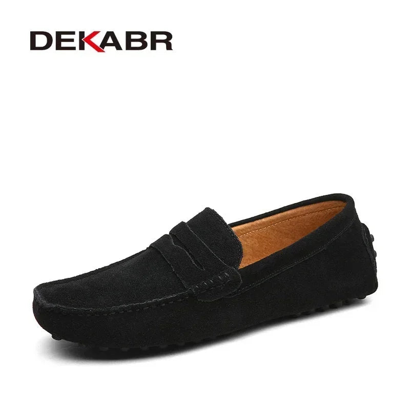 DEKABR Size 49 Men Casual Shoes Fashion Men Shoes Genuine Leather Men Loafers Moccasins Slip On Men's Flats Male Driving Shoes - Sun Studio