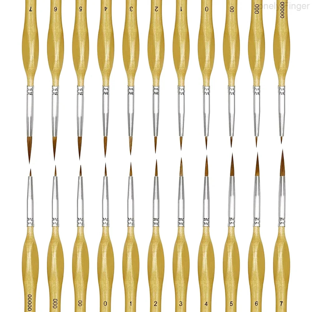 10/11/20/22Pcs Fine Detail Paint Brush Miniature Painting Brushes for Mini Paints Brush Set for Acrylic Watercolor Face Nail - Sun Studio