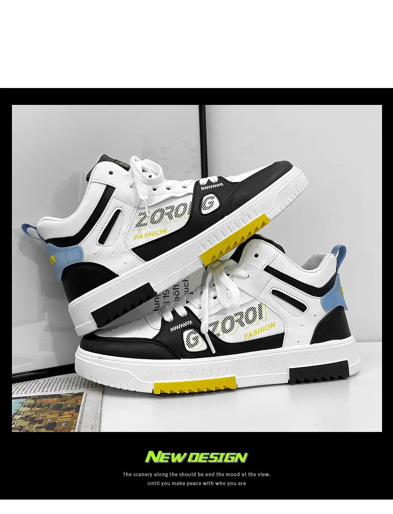 Men's Skate Board Shoes High Top Students Leisure Sports Shoes Breathable Non-slip Shoes Fashion High Top Sneakers for Men Men - Sun Studio