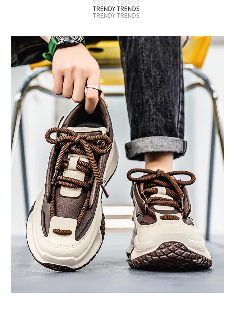 New Youth Thick Bottom Casual Sneakers Korean Edition Men's Versatile Breathable Running Shoes High Quality Zapatos para hombres - Sun Studio
