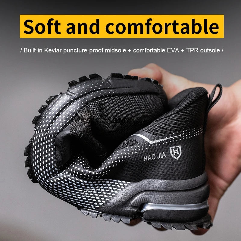 Fashion Safety Shoes Men Steel Toe Sneakers Puncture Proof Breathable Work Safety Boots Man Comfy Work Shoes Male Security Boots - Sun Studio