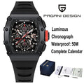 PAGANI DESING Men's Quartz Watches Skeleton Dial 100M Waterproof Sport Rectangle Sapphire glass Watch for Men - Sun Studio