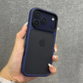 Luxury Orange Matte Transparent Phone Case For iPhone 17 Pro Max 17Pro 17 Metal Buttons Skin Feel Shockproof Protective Cover - Sun Studio