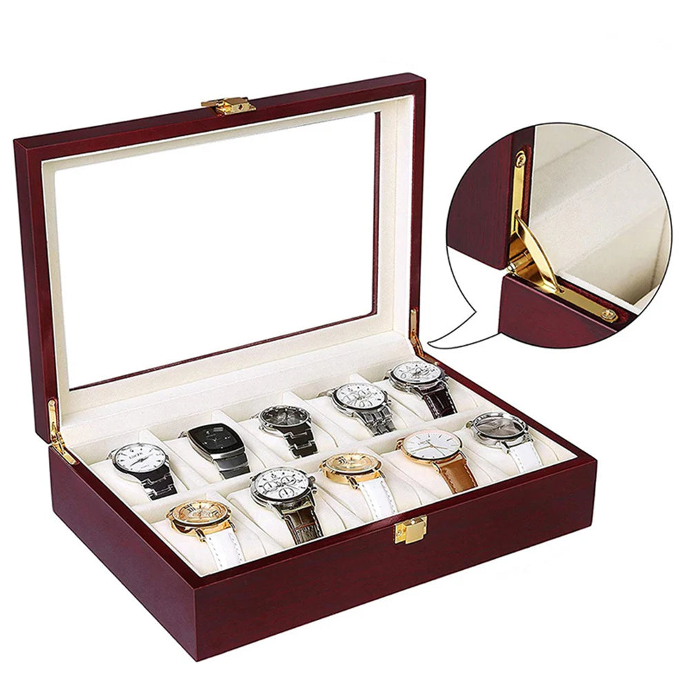 Luxury Wooden Watch Box 1/2/3/5/6/10/12 Grids Watch Organizers 6 Slots Wood Holder Boxes for Men Women  Watches Jewelry Display - Sun Studio