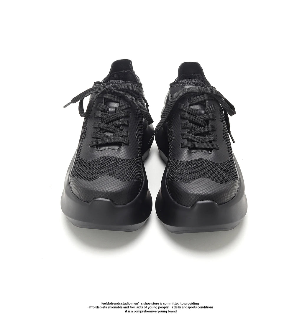 Summer New Mesh Shoes Men's Height 7CM Casual Breathable Dad Shoes Sponge Cake Shoes Thick Bottom Trendy Sports Shoes - Sun Studio
