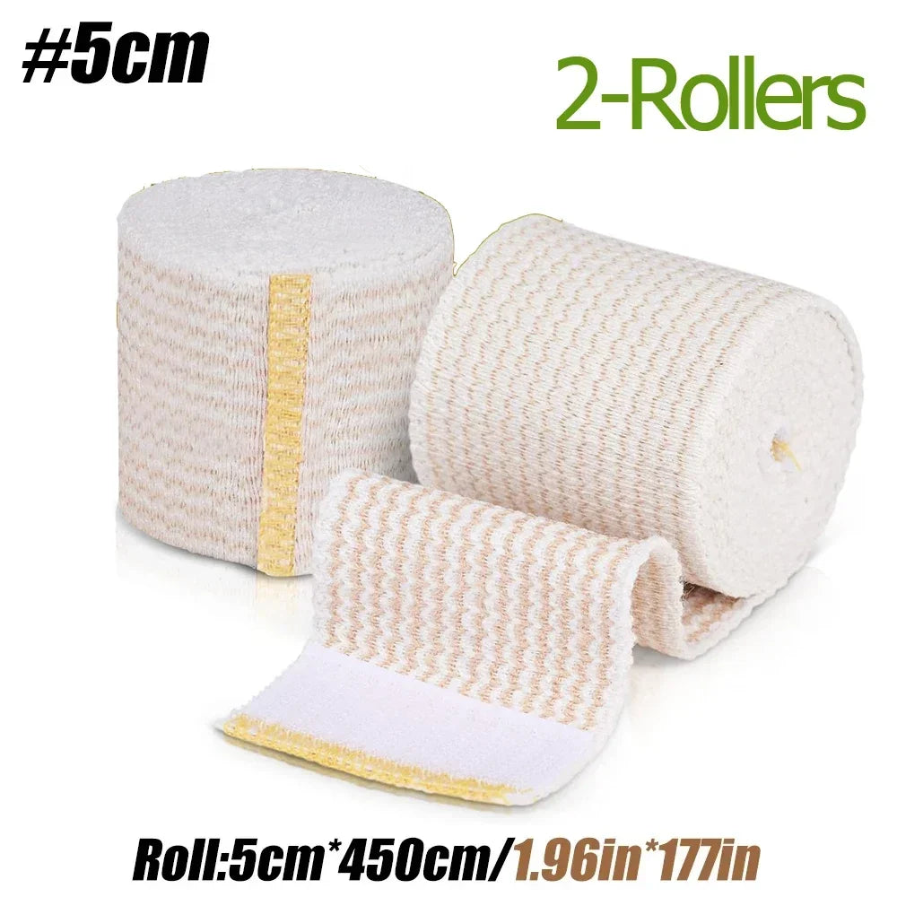2 Pack Elastic Bandage Wrap, Compression Wrap Bandage for Legs, Ankle, Knee, Tummy, Body, Lymphedema Wraps for Legs, Latex-Free - Sun Studio